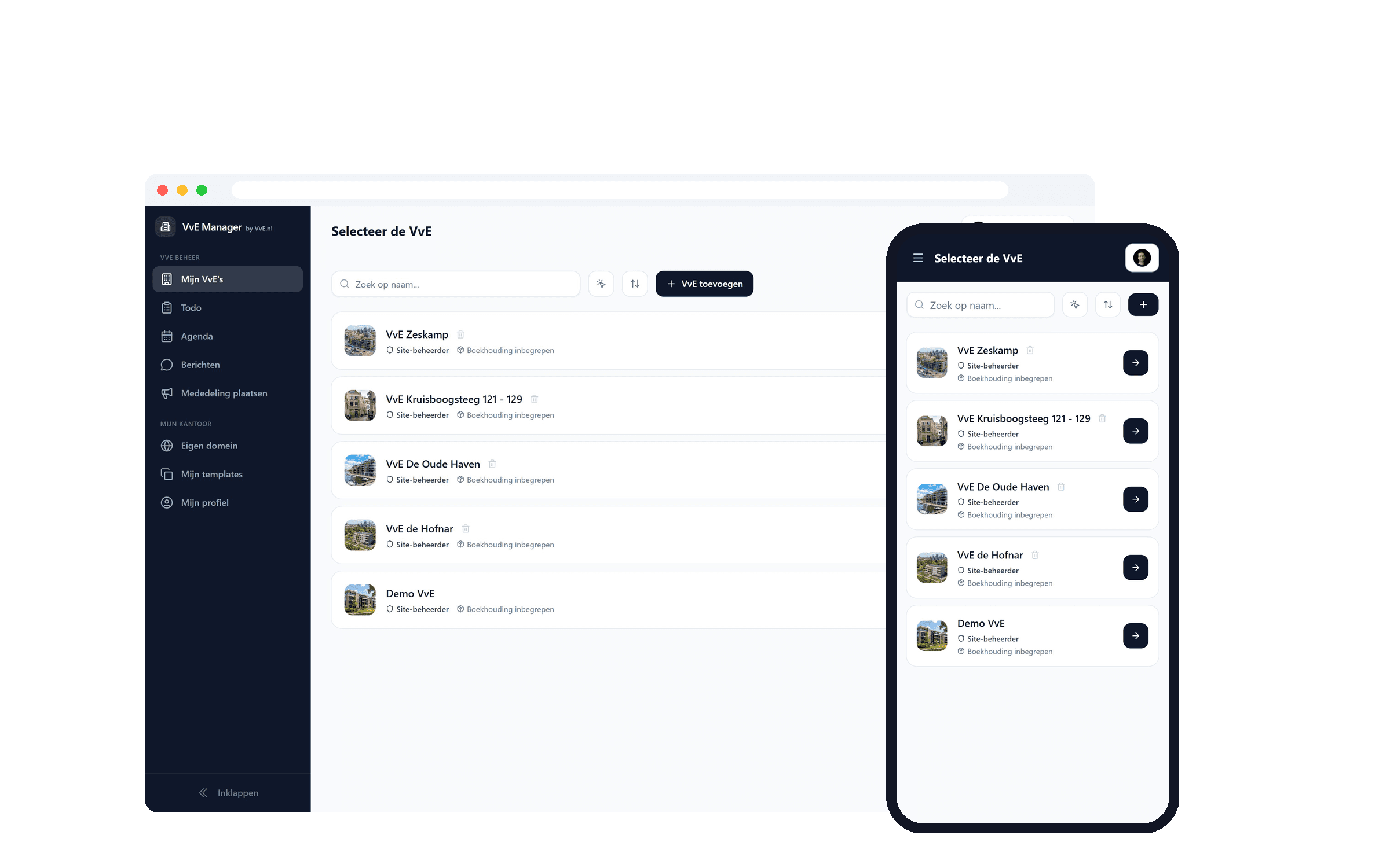 Al uw VvE's in één overzicht: portefeuille-dashboard en mobiele app