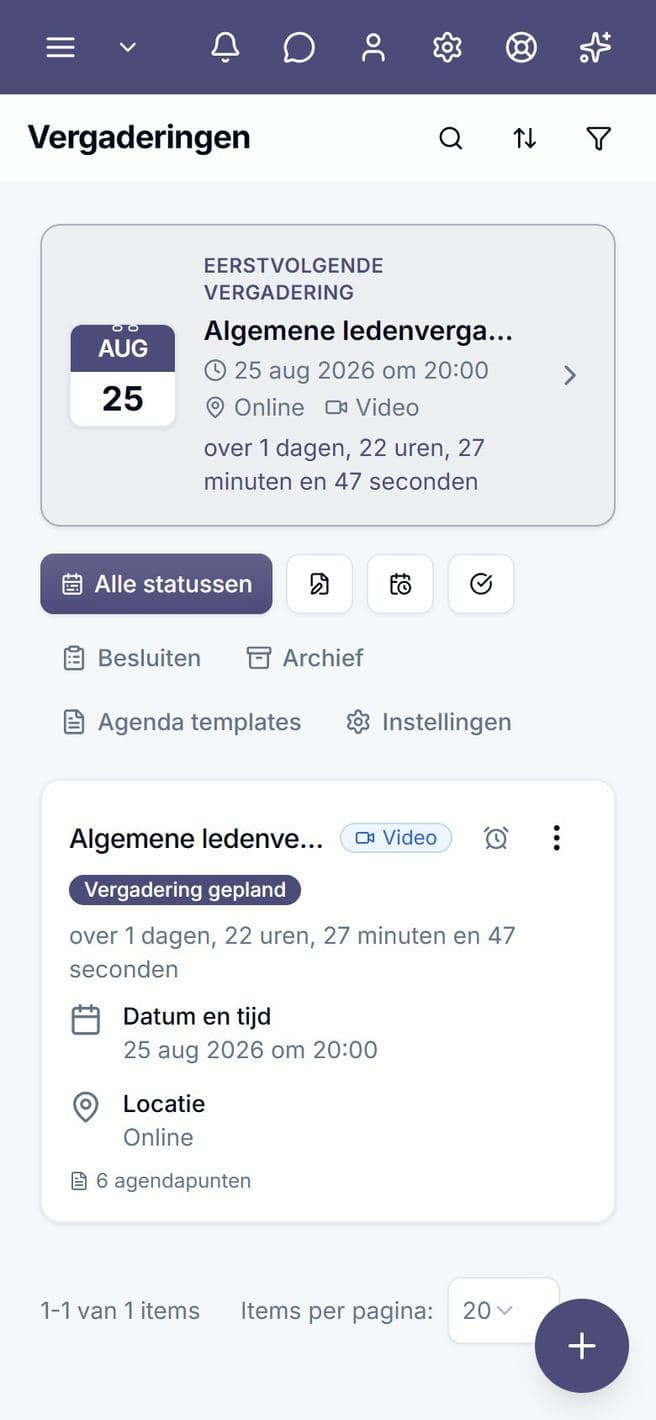 Vergaderingen in de VvE App