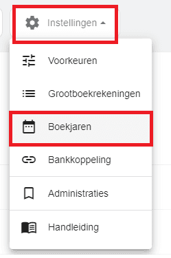 Boekjaren overzicht