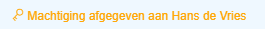 Bevestiging dat machtiging is aangemaakt