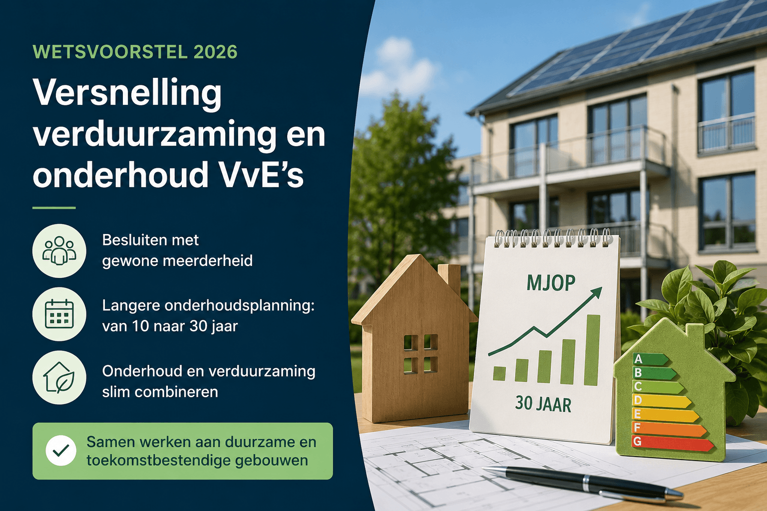 Wetsvoorstel moet verduurzaming en onderhoud bij VvE's versnellen: wat betekent dit voor uw VvE?