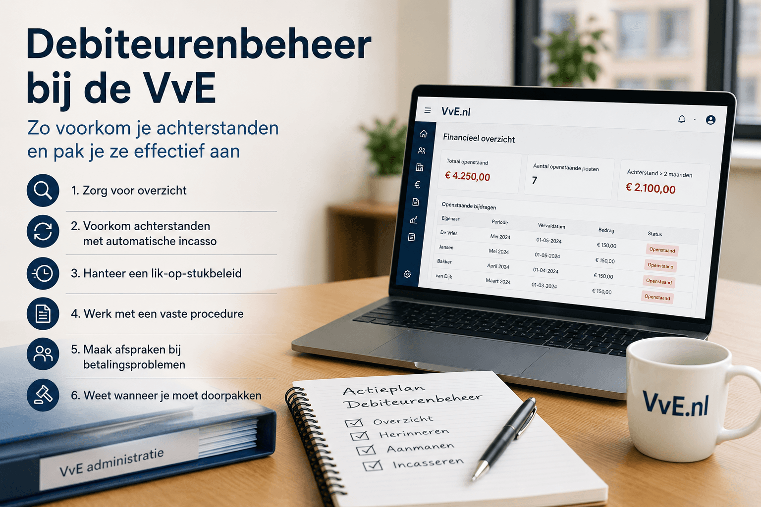 Debiteurenbeheer bij de VvE: wat doe je als een eigenaar niet betaalt?