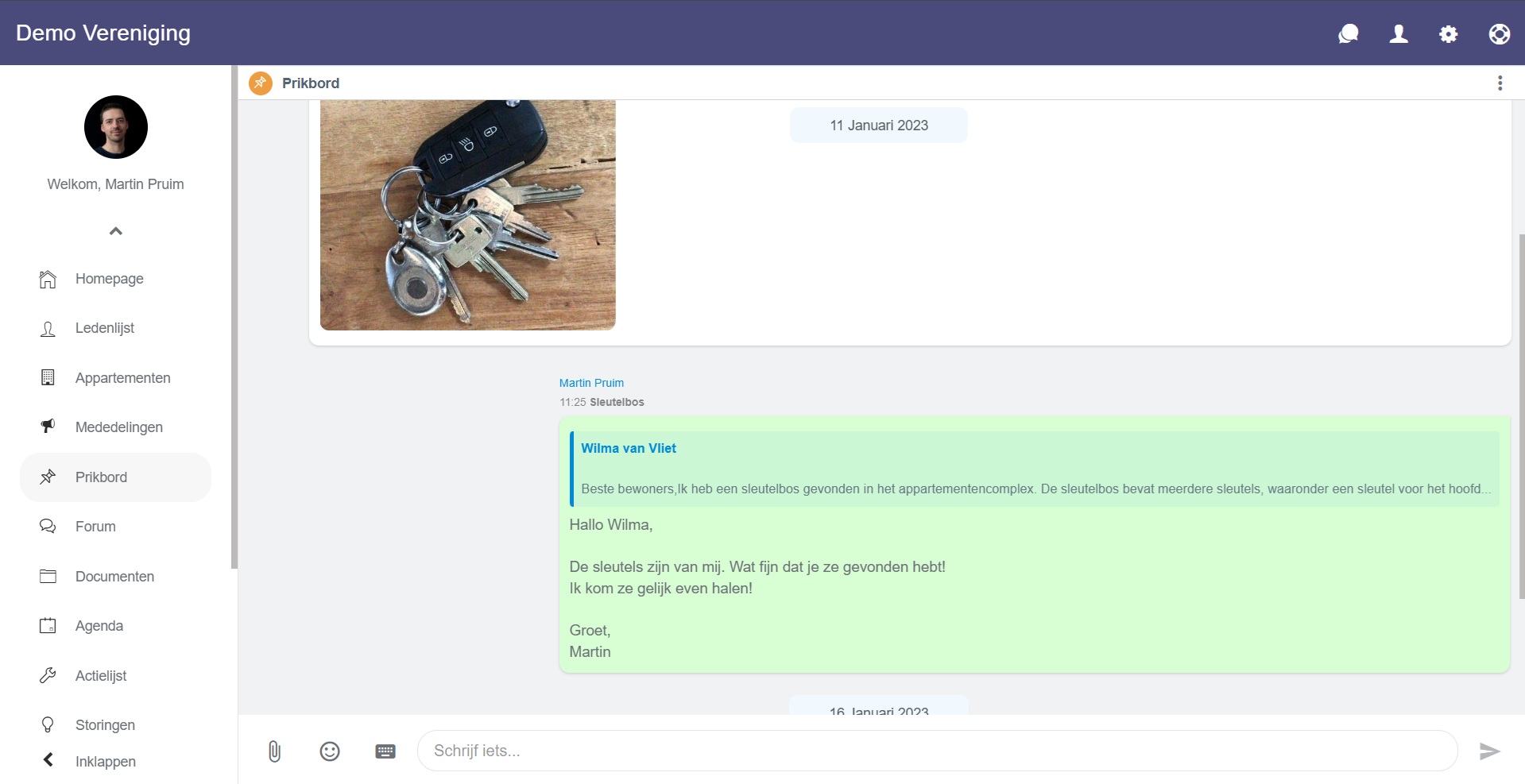 Prikbord overzicht