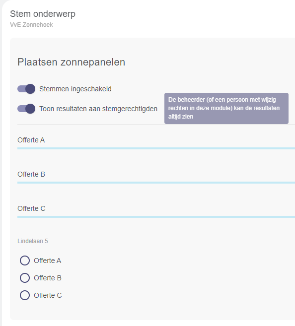 Stemmen overzicht
